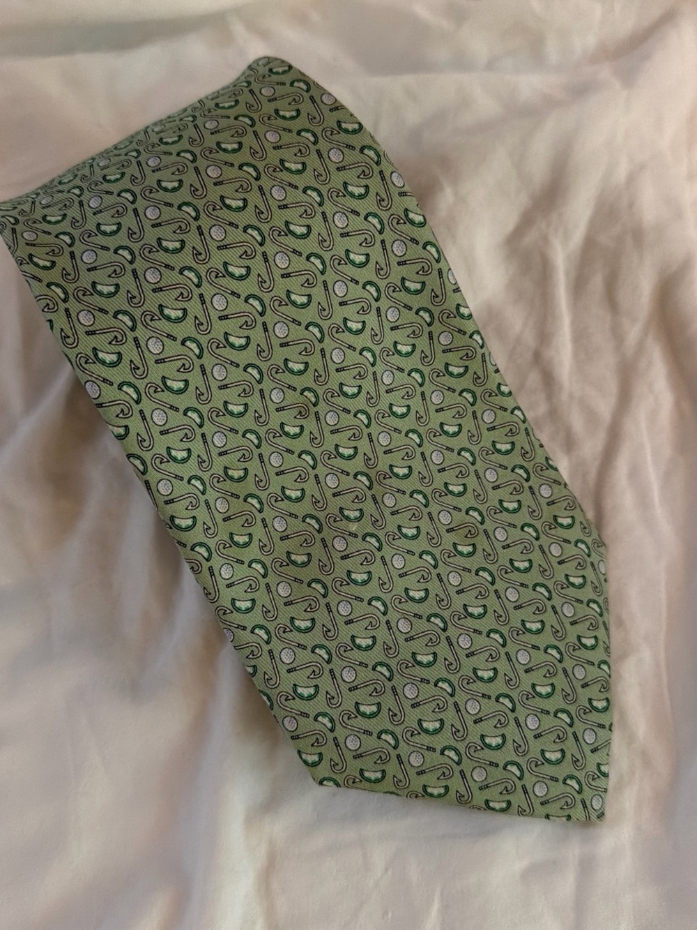 Vineyard Vines Light Green Fish Hook, Golf Ball and Lime Wedge Patterned Tie